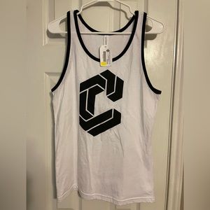 NWT Crux Climbing Gym S tank white with black